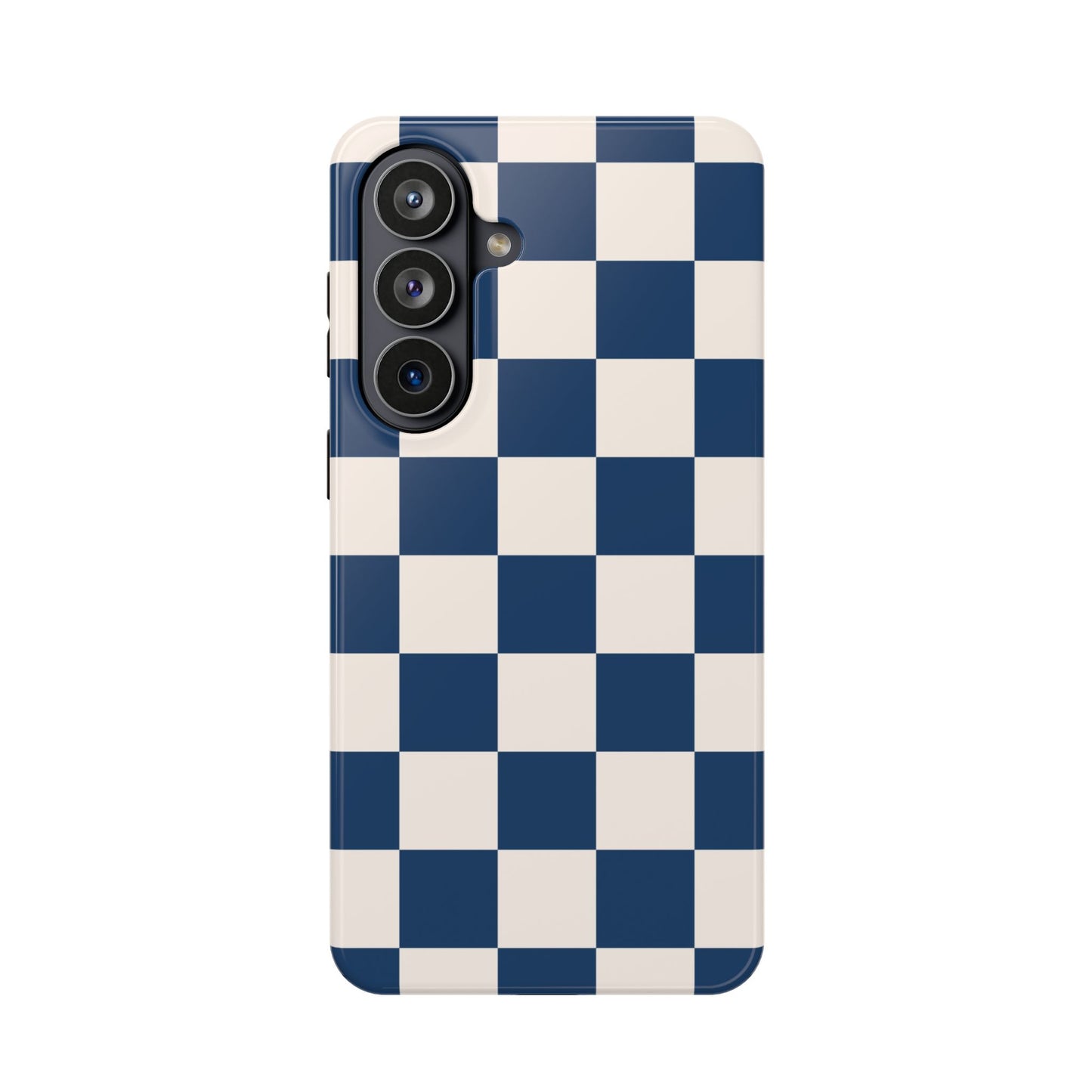 Navy & Beige Checkered Samsung Case