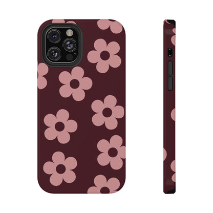 Burgundy & Pink Flowers iPhone Case