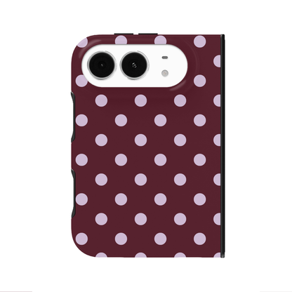 Burgundy & Violet Polka Dots iPhone Case