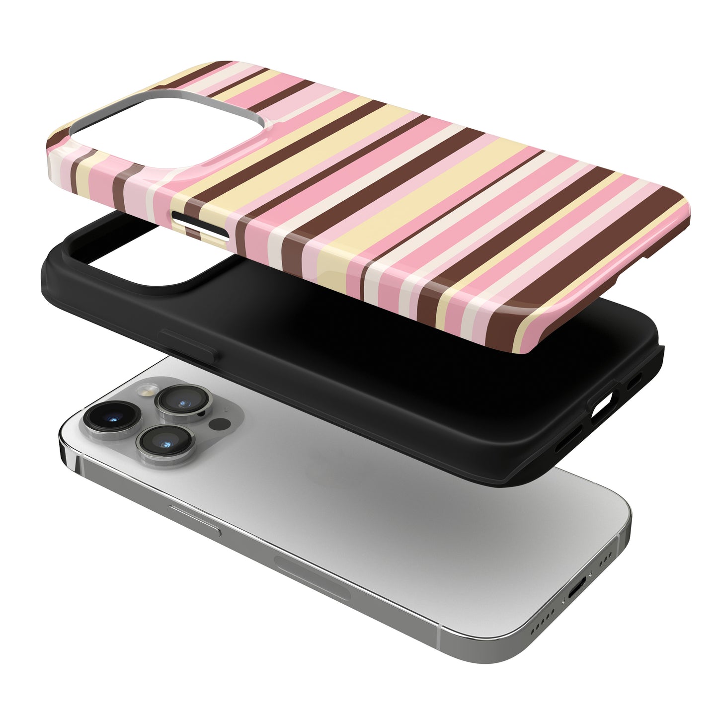 Sunday Latte Stripes iPhone Case
