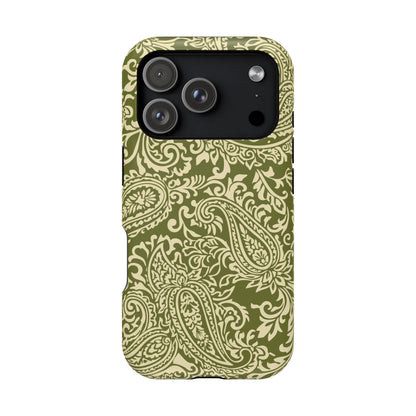 Olive Paisley iPhone Case