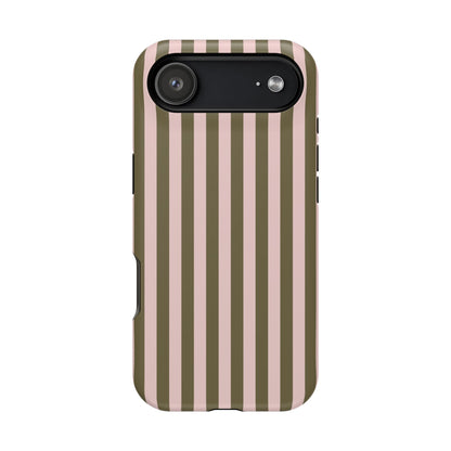 Pink Pistachio Stripes iPhone Case