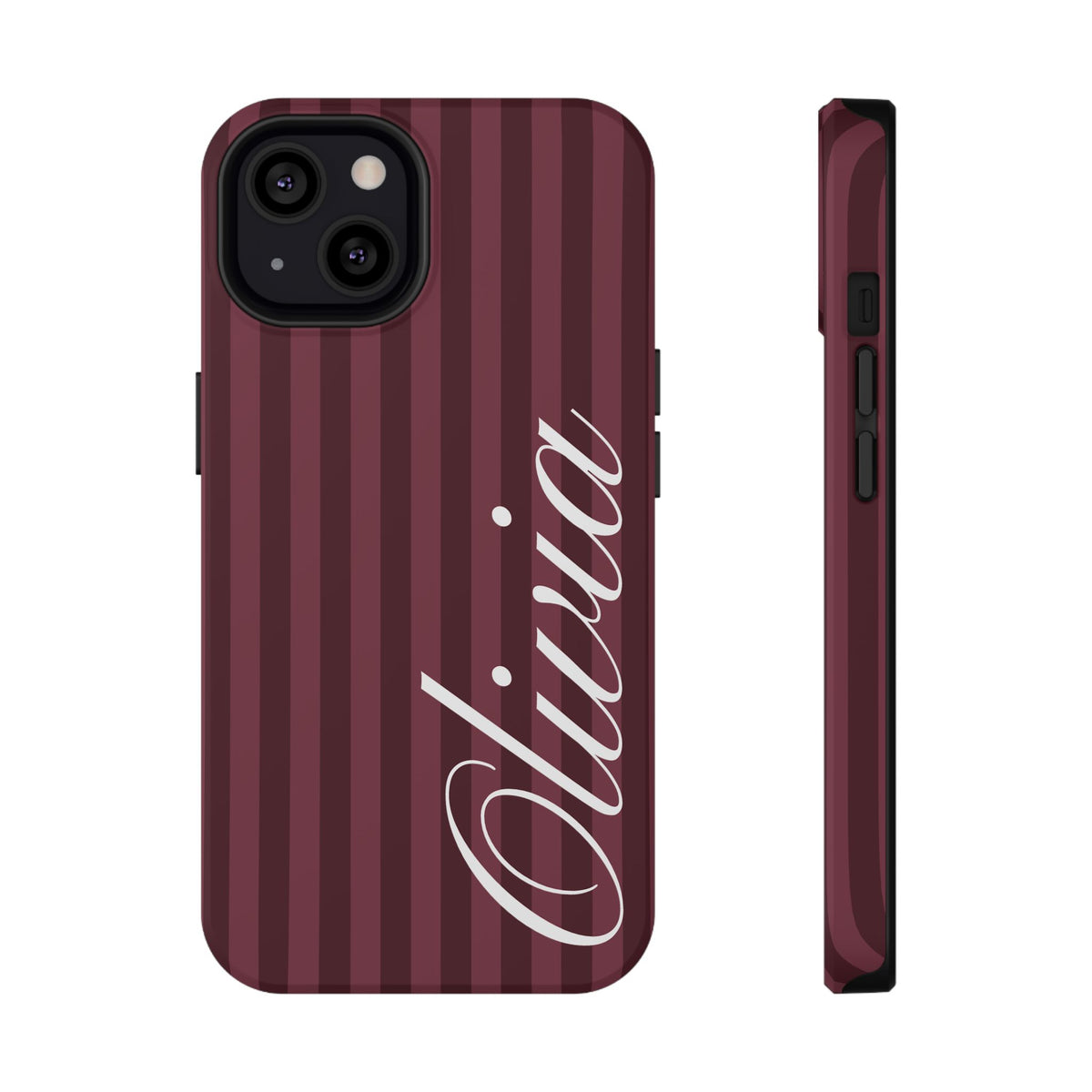 Custom Burgundy Stripes iPhone Case