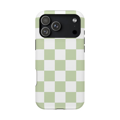 Pastel Green Checkered iPhone Case