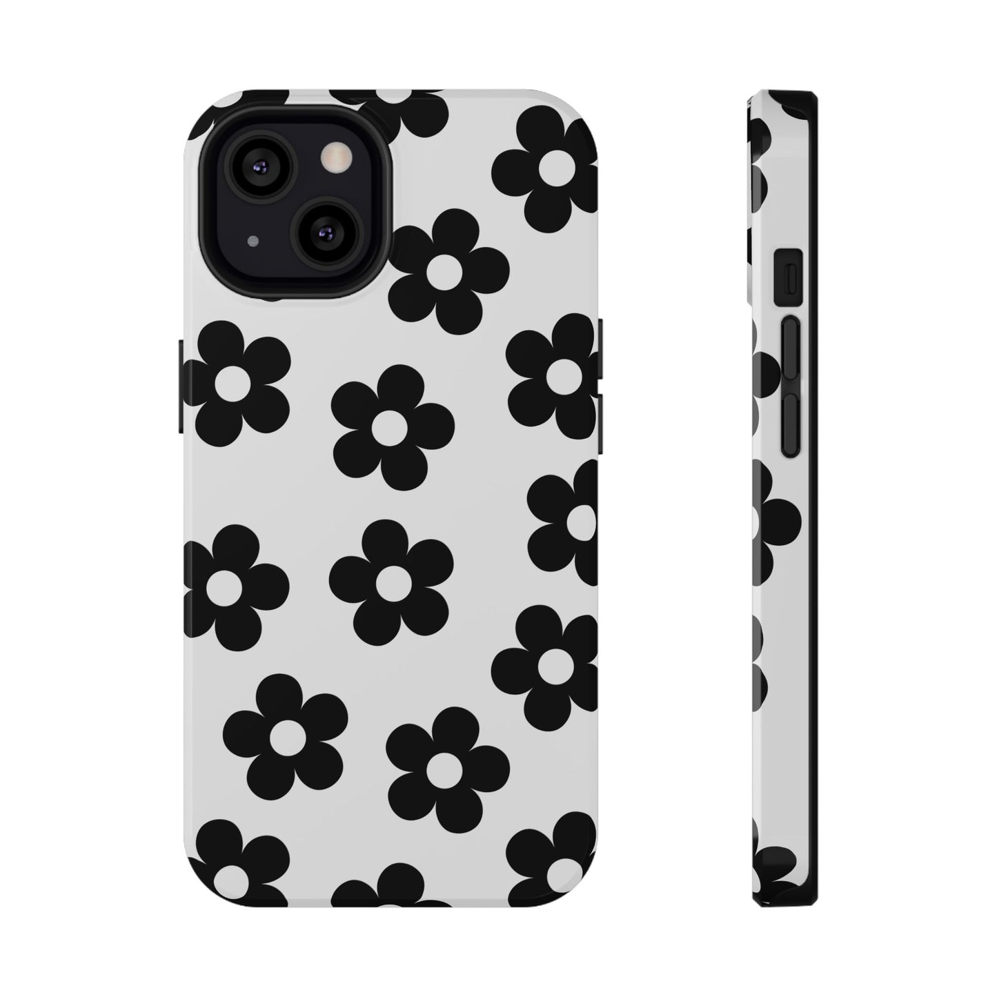 White Retro Flowers iPhone Case