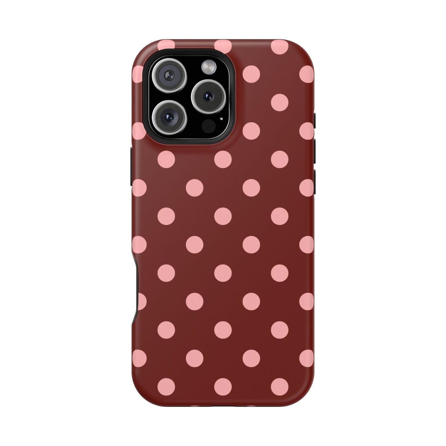 Maroon Polka Dots iPhone Case