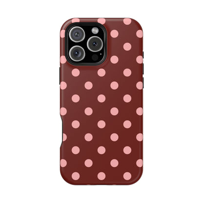 Maroon Polka Dots iPhone Case