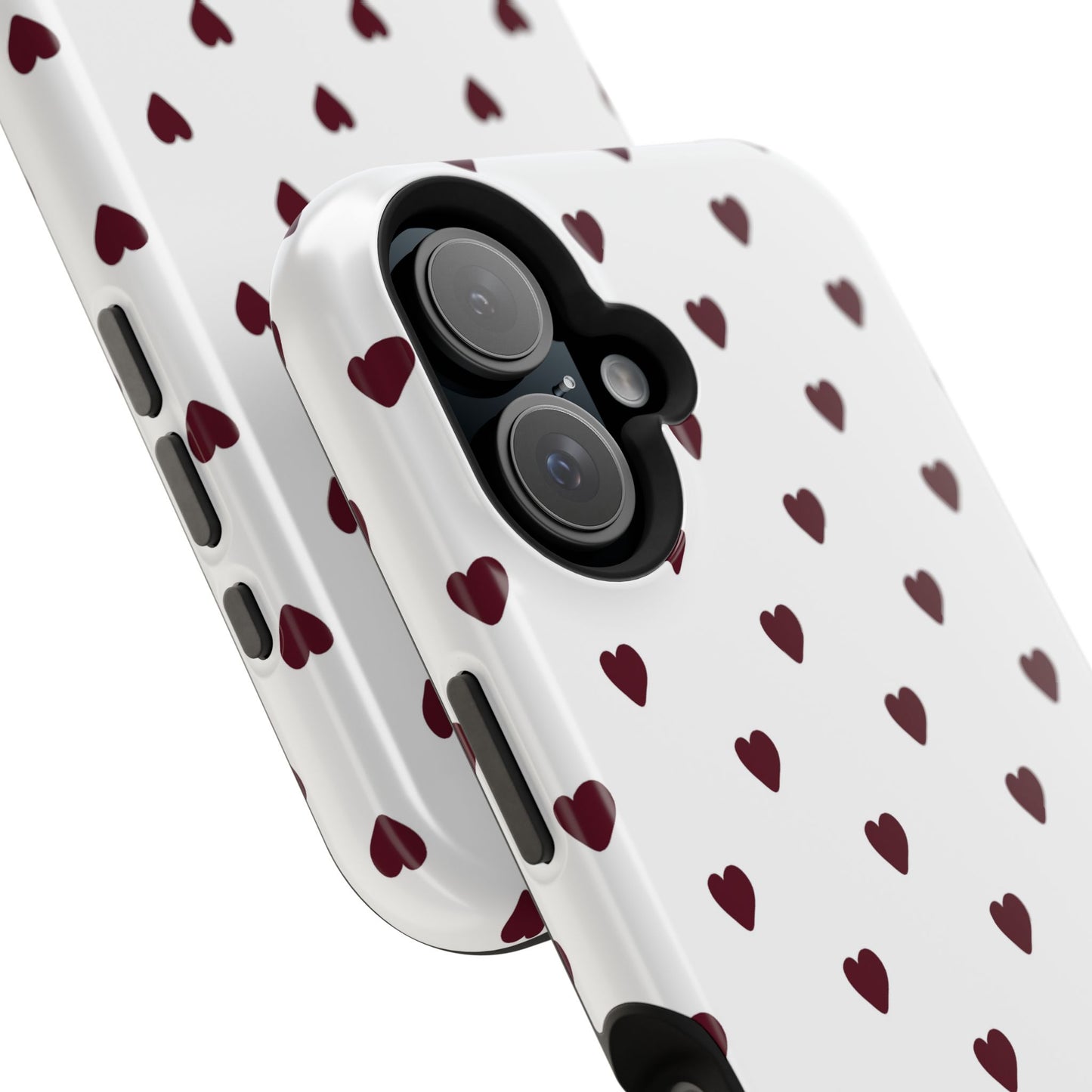 Burgundy Little Hearts iPhone Case