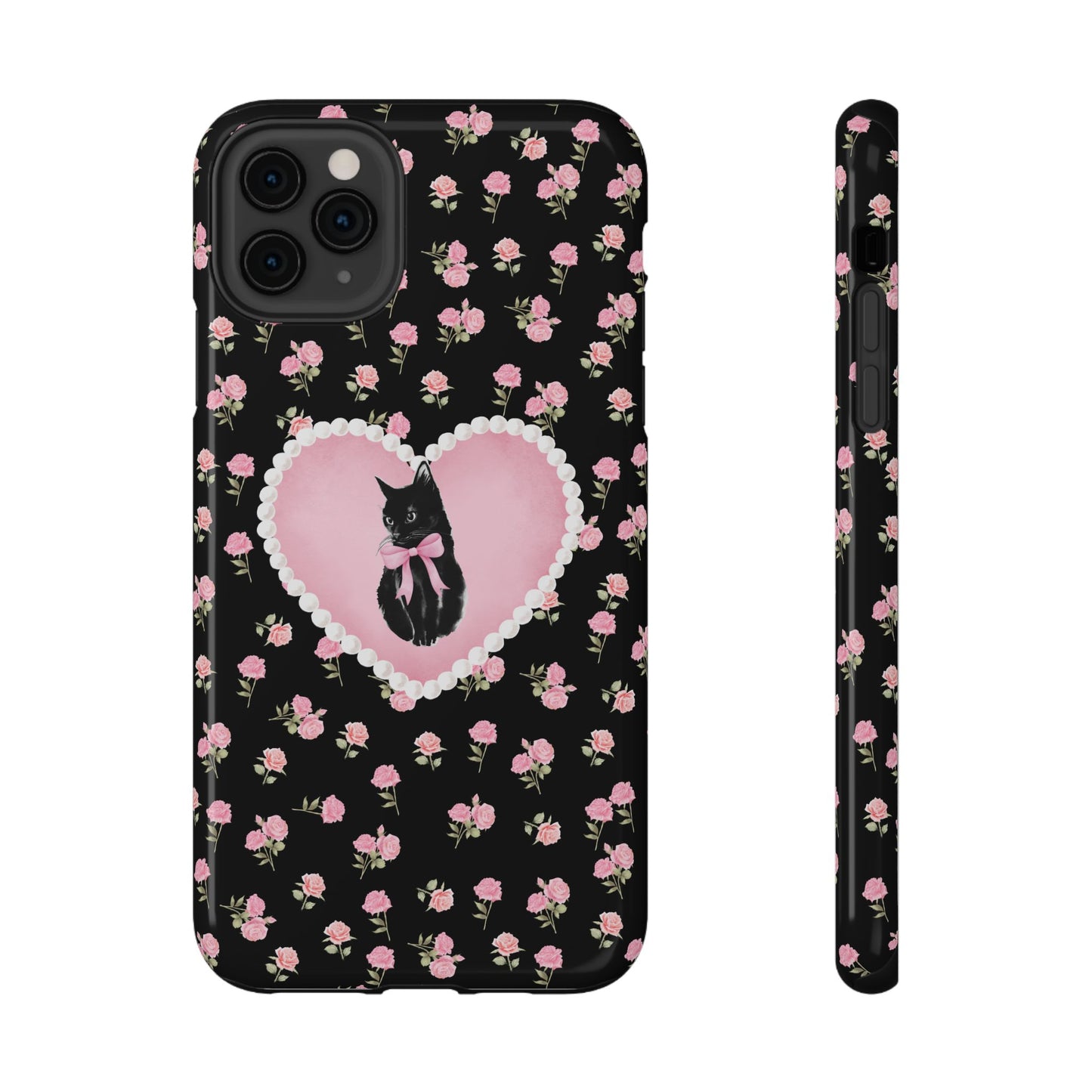 Black Féline Roses iPhone Case