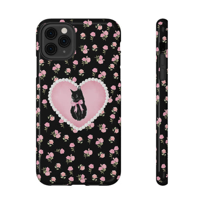 Black Féline Roses iPhone Case