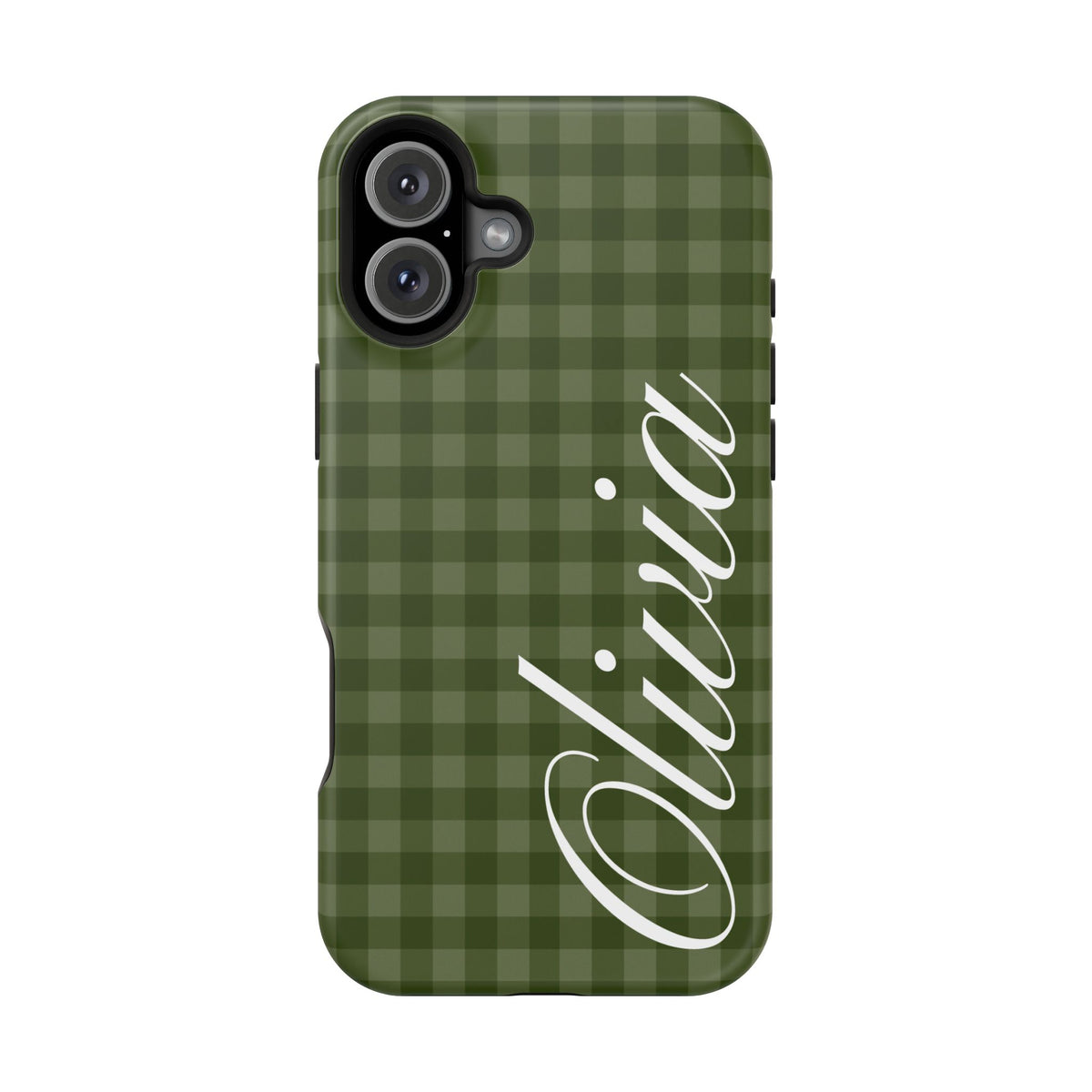 Custom Green Gingham iPhone Case