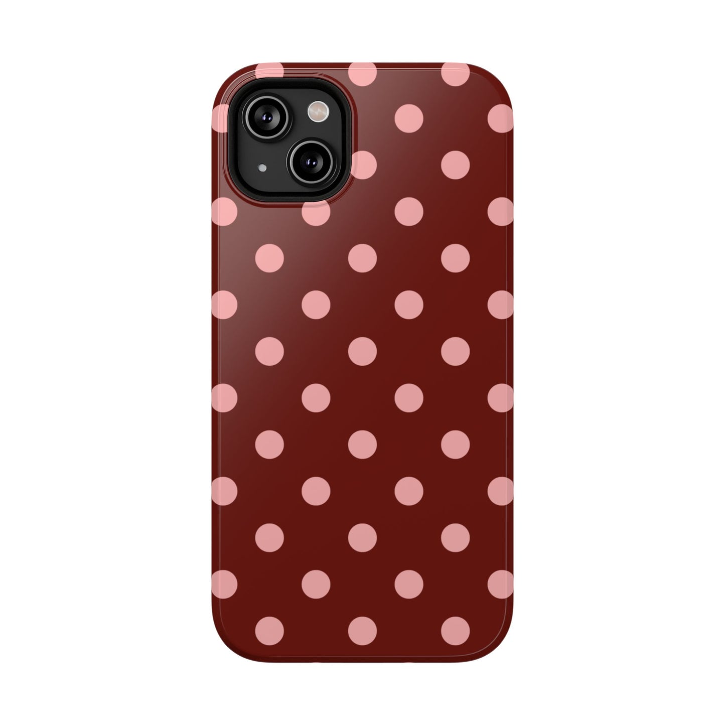Maroon Polka Dots iPhone Case