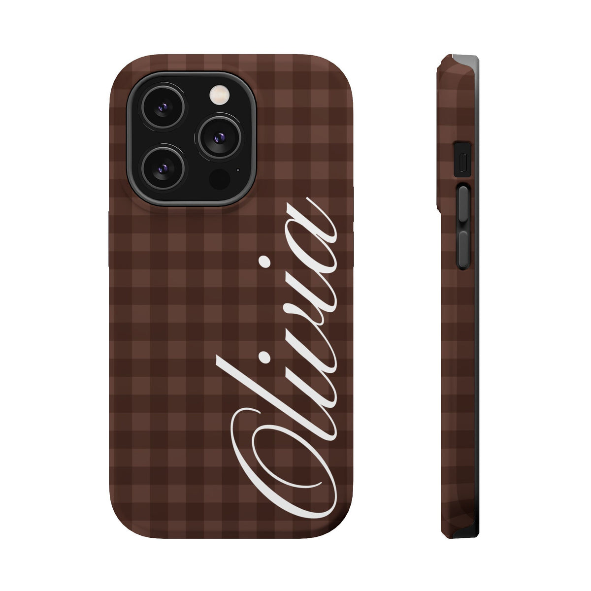 Custom Brown Gingham iPhone Case