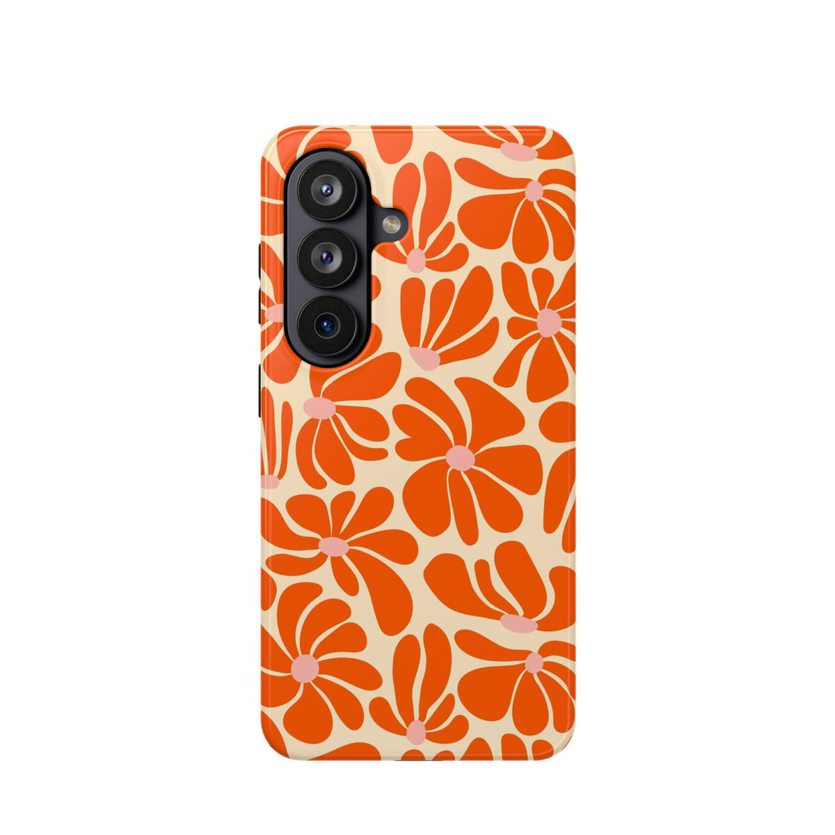 Orange Vintage Flowers Samsung Case