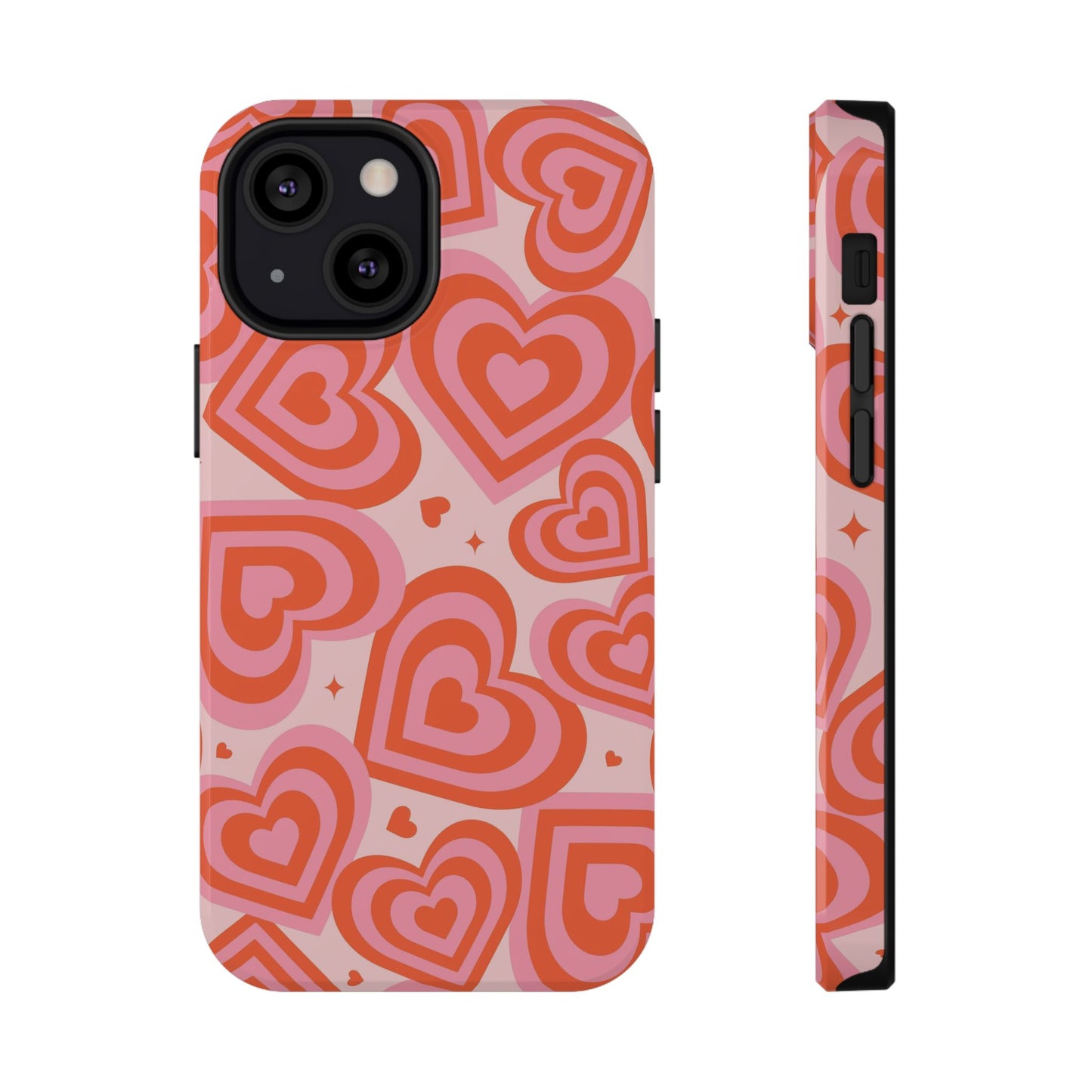 Pink & Red Hearts iPhone Case