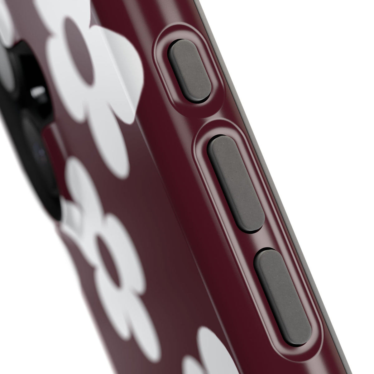 Burgundy Flowers iPhone Case