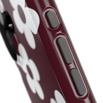 Burgundy Flowers iPhone Case