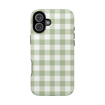 Green Gingham iPhone Case