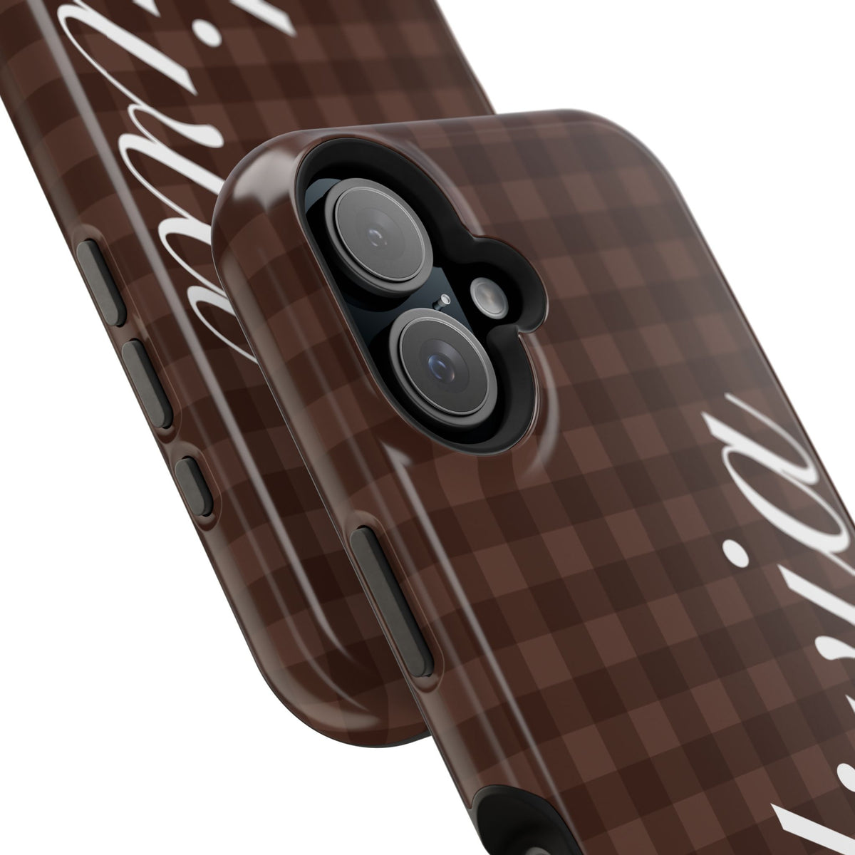 Custom Brown Gingham iPhone Case