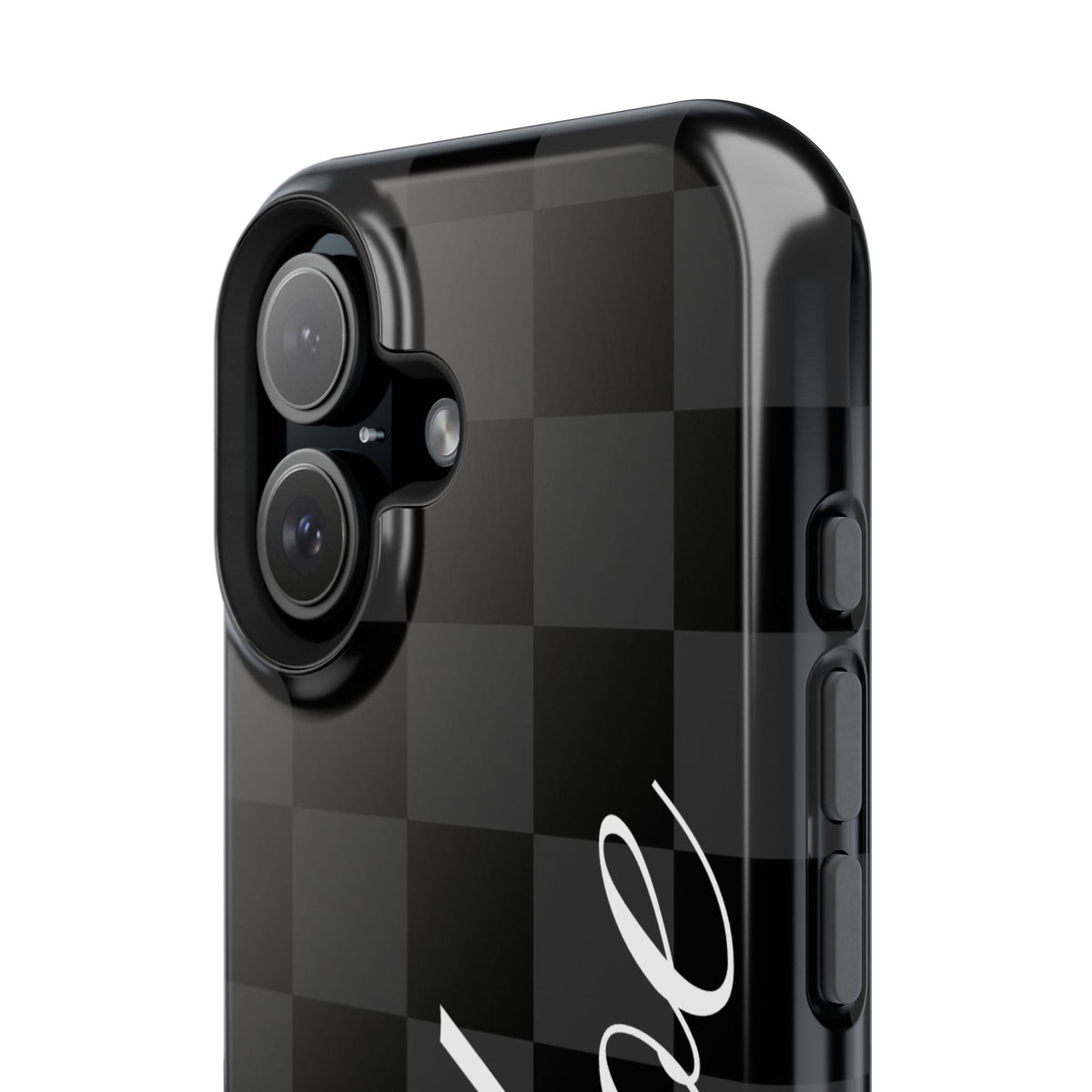 Custom Black Checkered iPhone Case