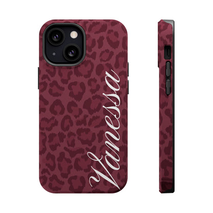 Custom Burgundy Leopard iPhone Case