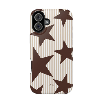 Custom Initials Mocha Star iPhone Case