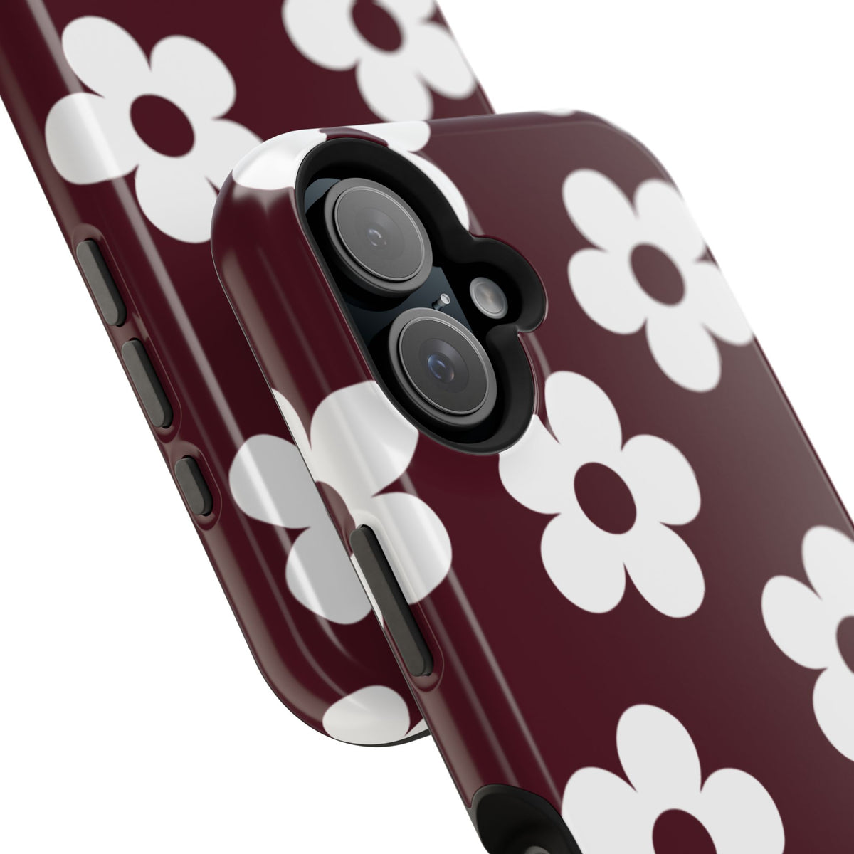 Burgundy Flowers iPhone Case