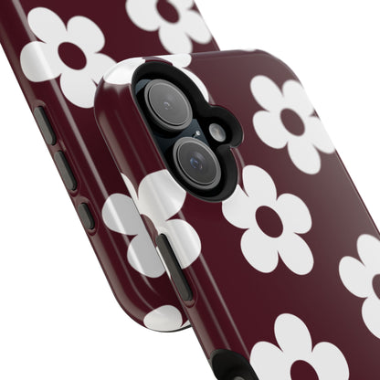Burgundy Flowers iPhone Case