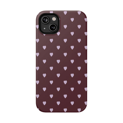 Burgundy & Purple Little Hearts iPhone Case