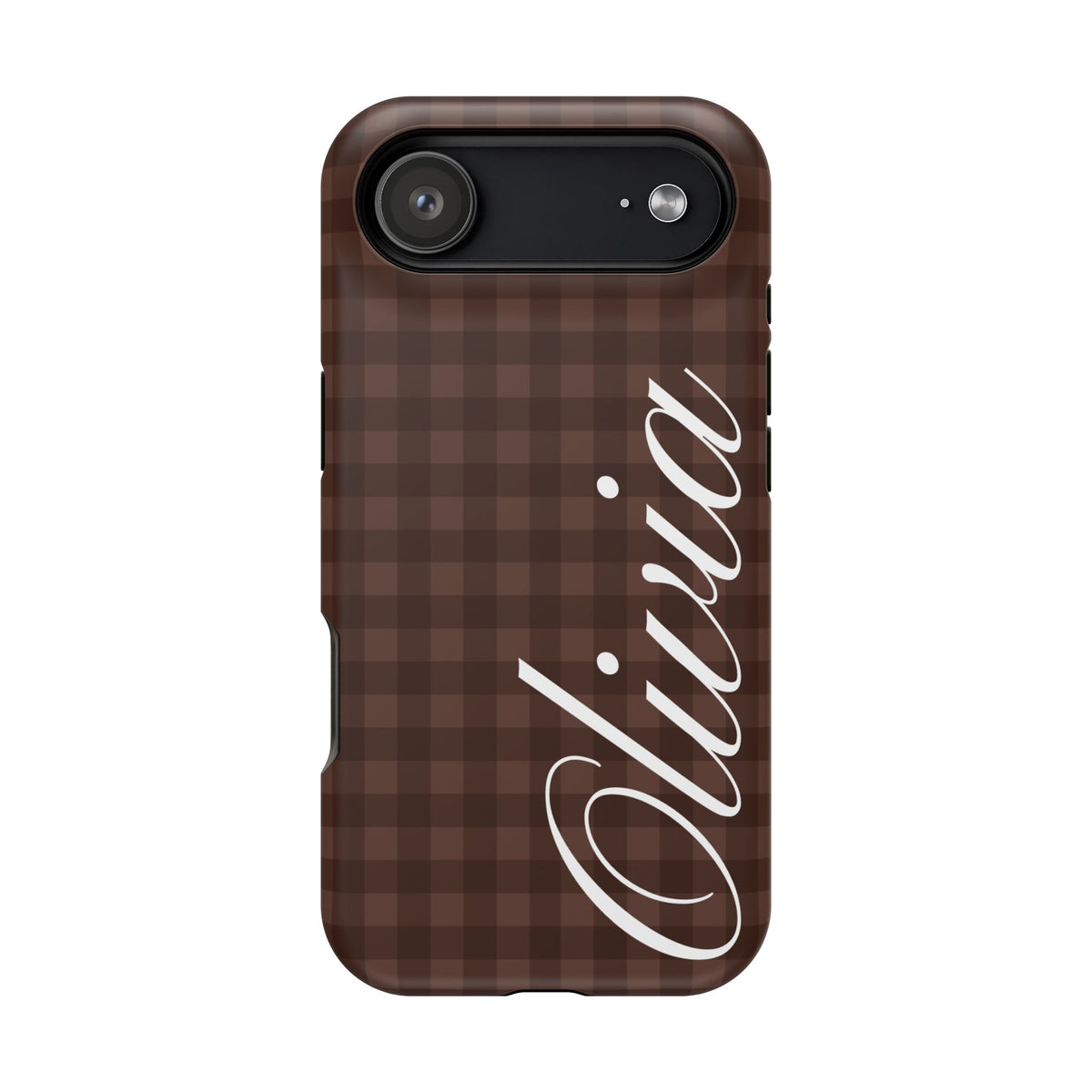 Custom Brown Gingham iPhone Case