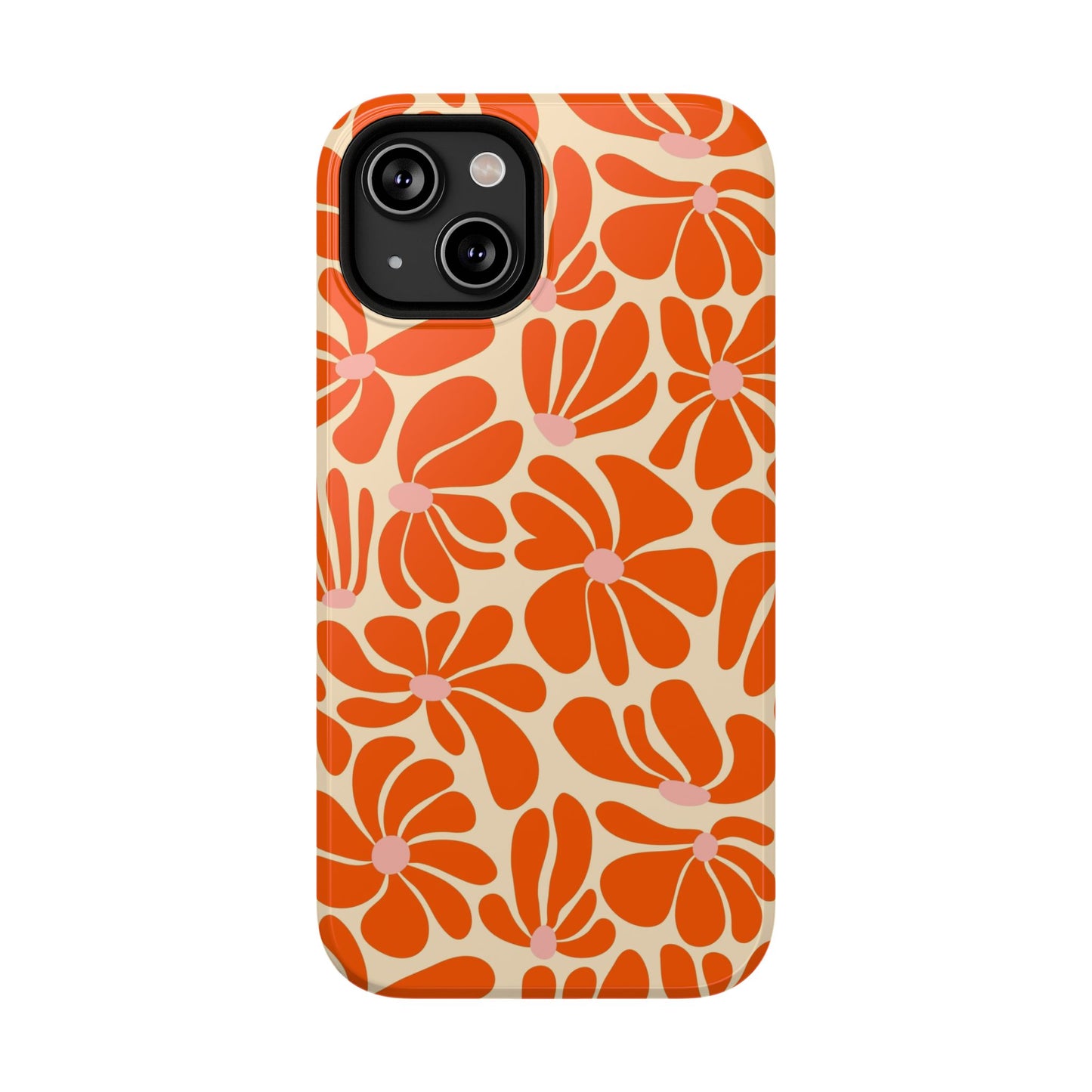Orange Vintage Flowers iPhone Case