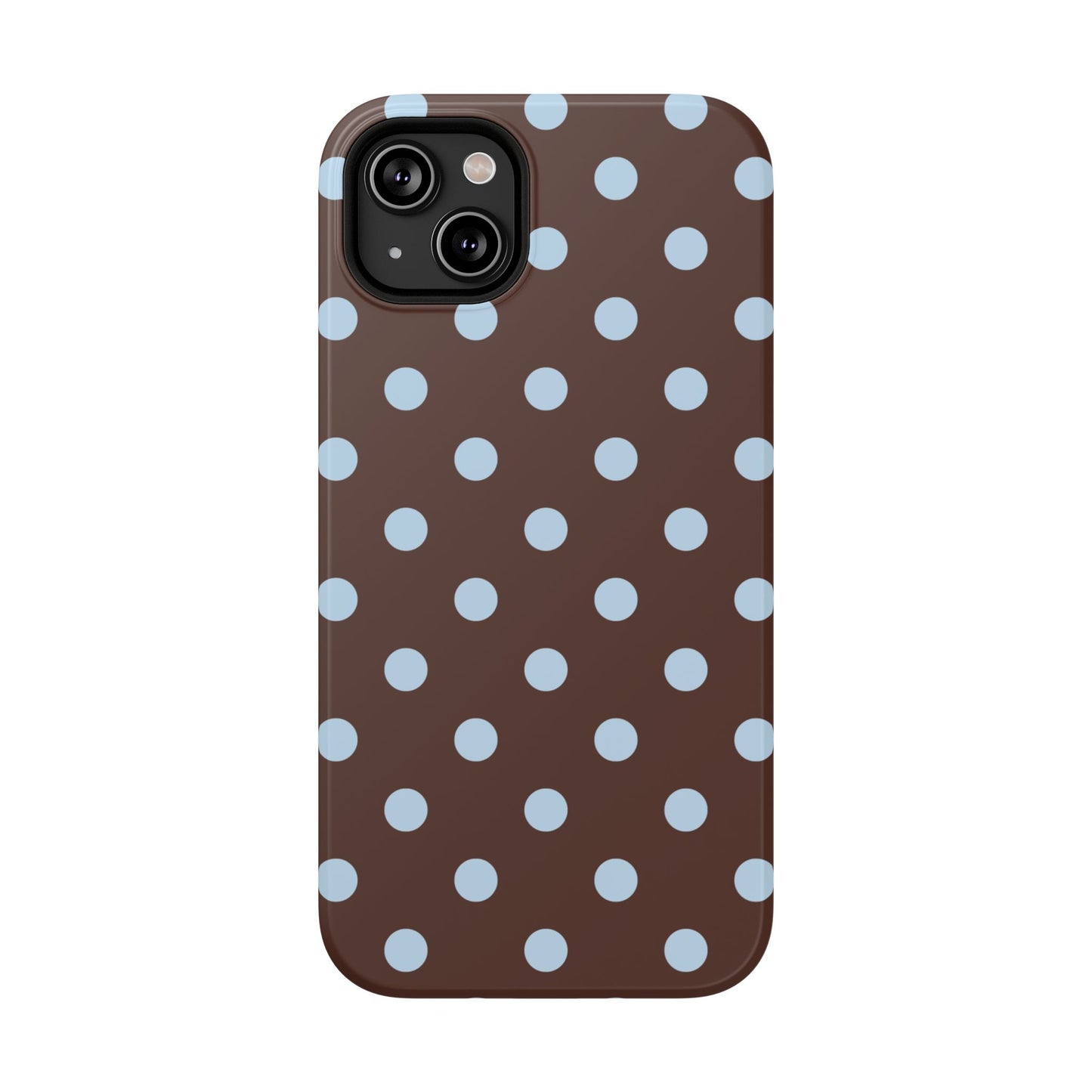 Blue Latte Polka Dots iPhone Case
