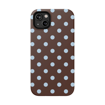Blue Latte Polka Dots iPhone Case