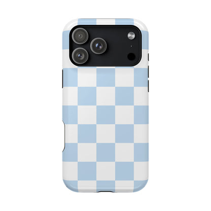 Pastel Blue Checkered iPhone Case
