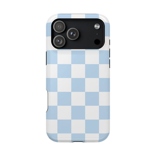 Pastel Blue Checkered iPhone Case