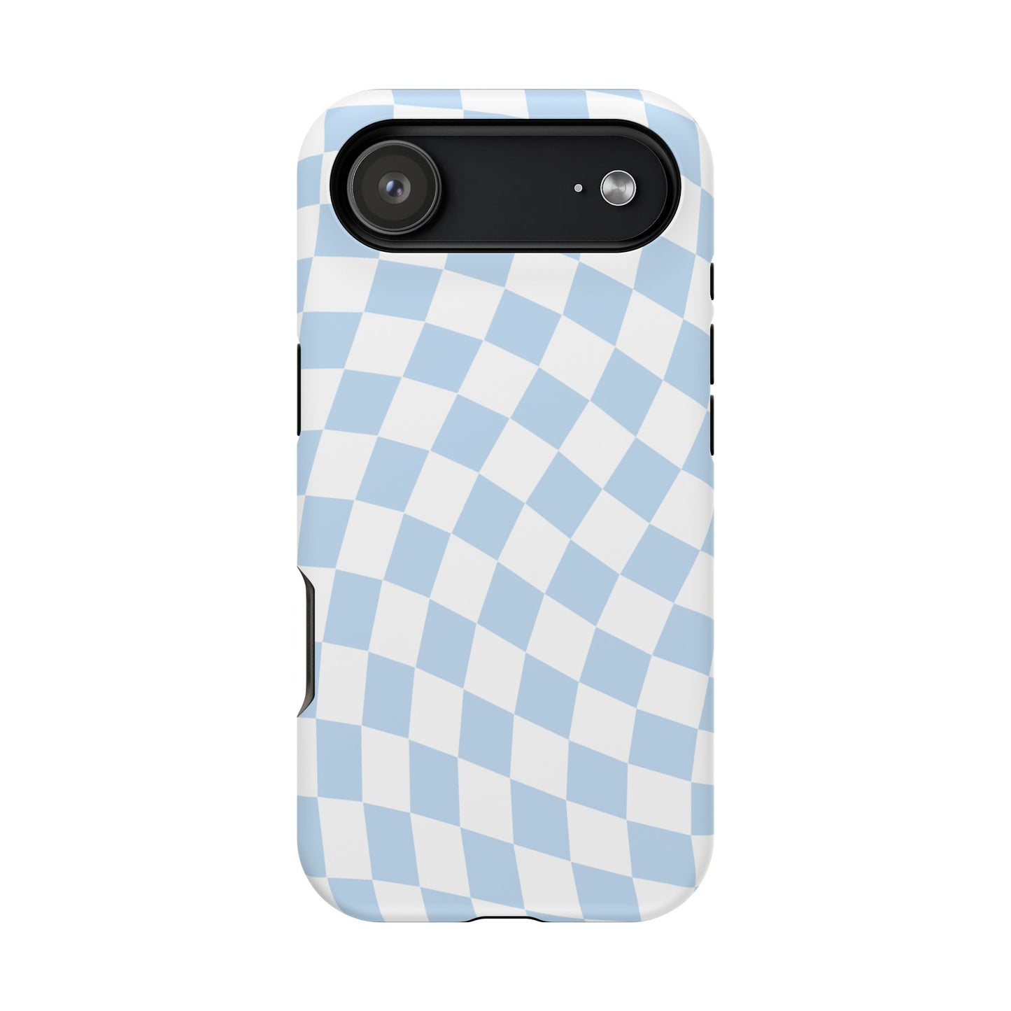 Blue Wavy Checkered iPhone Case
