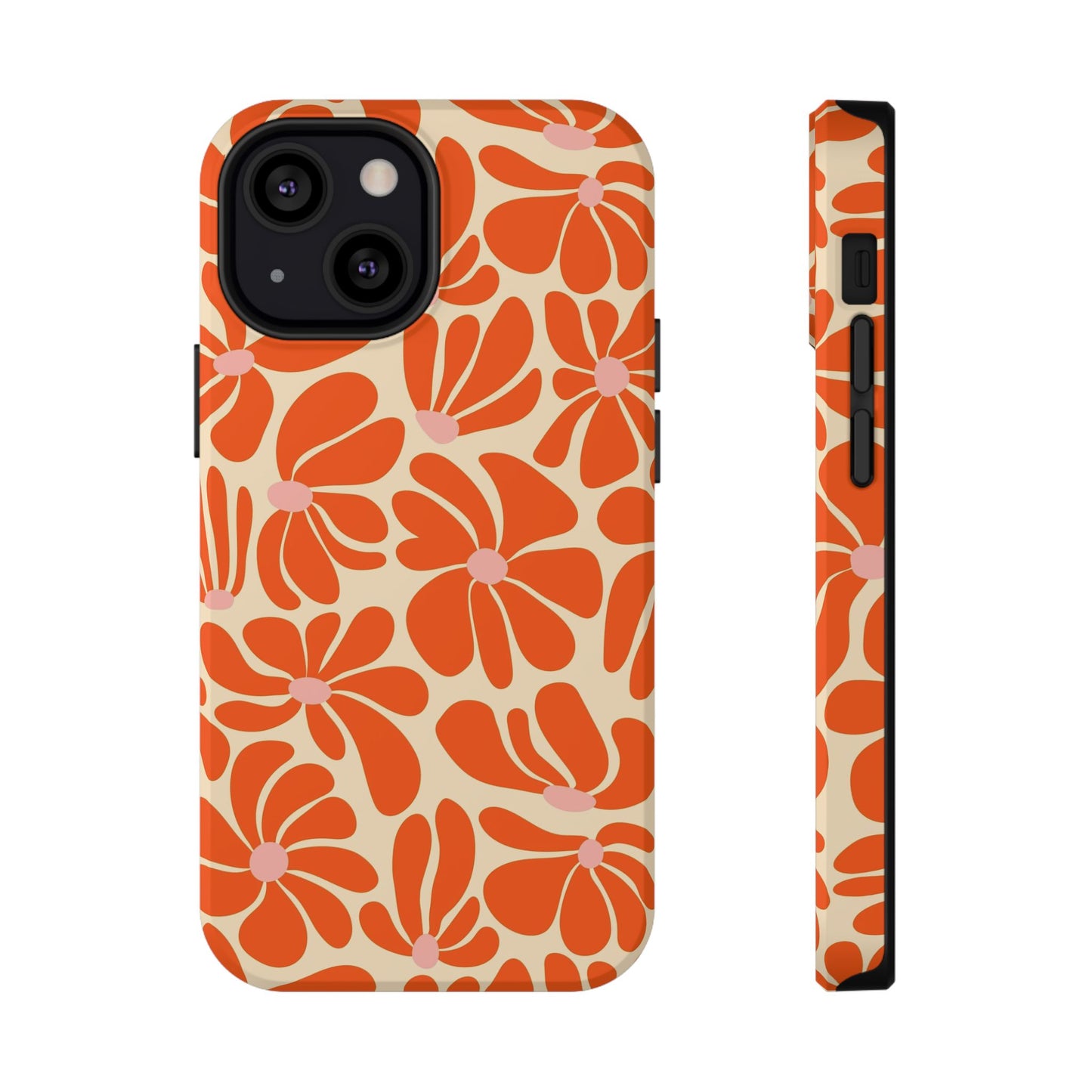 Orange Vintage Flowers iPhone Case