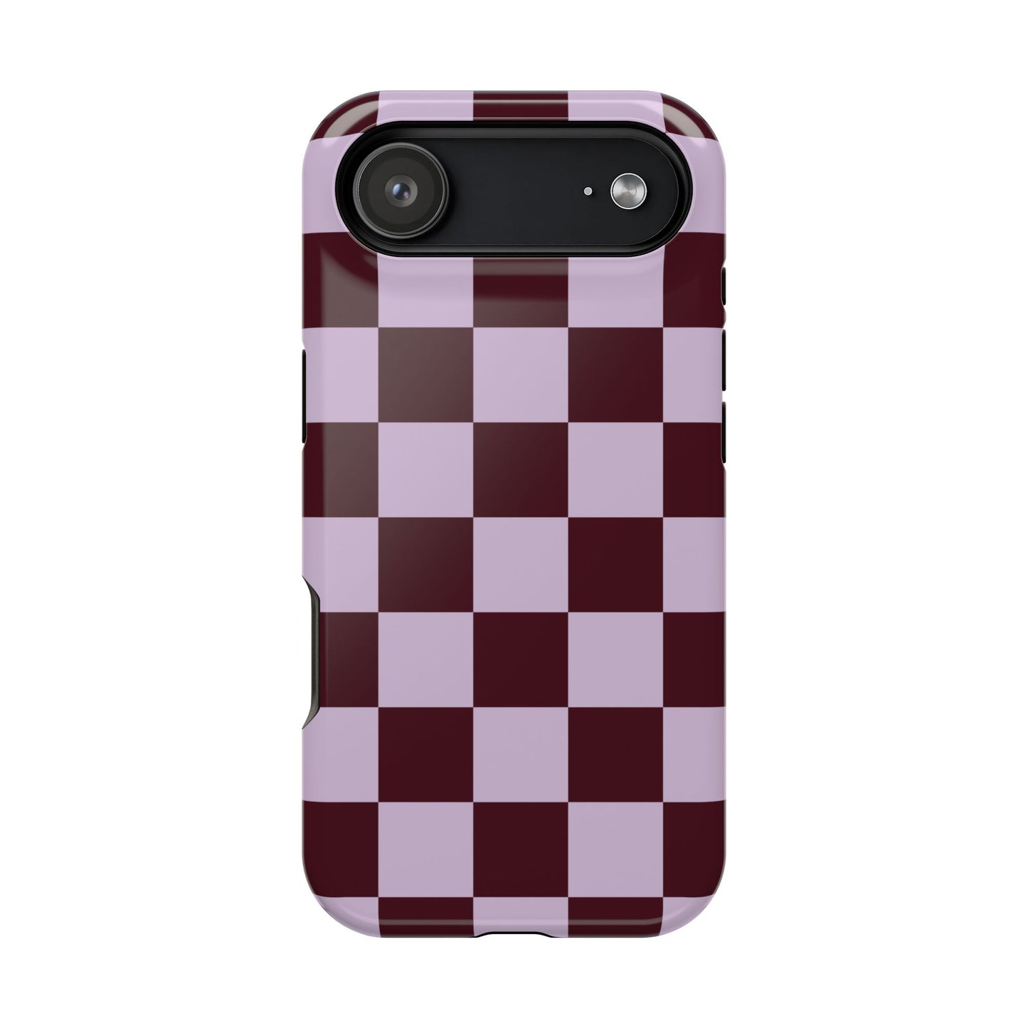 Burgundy & Violet Checkered iPhone Case