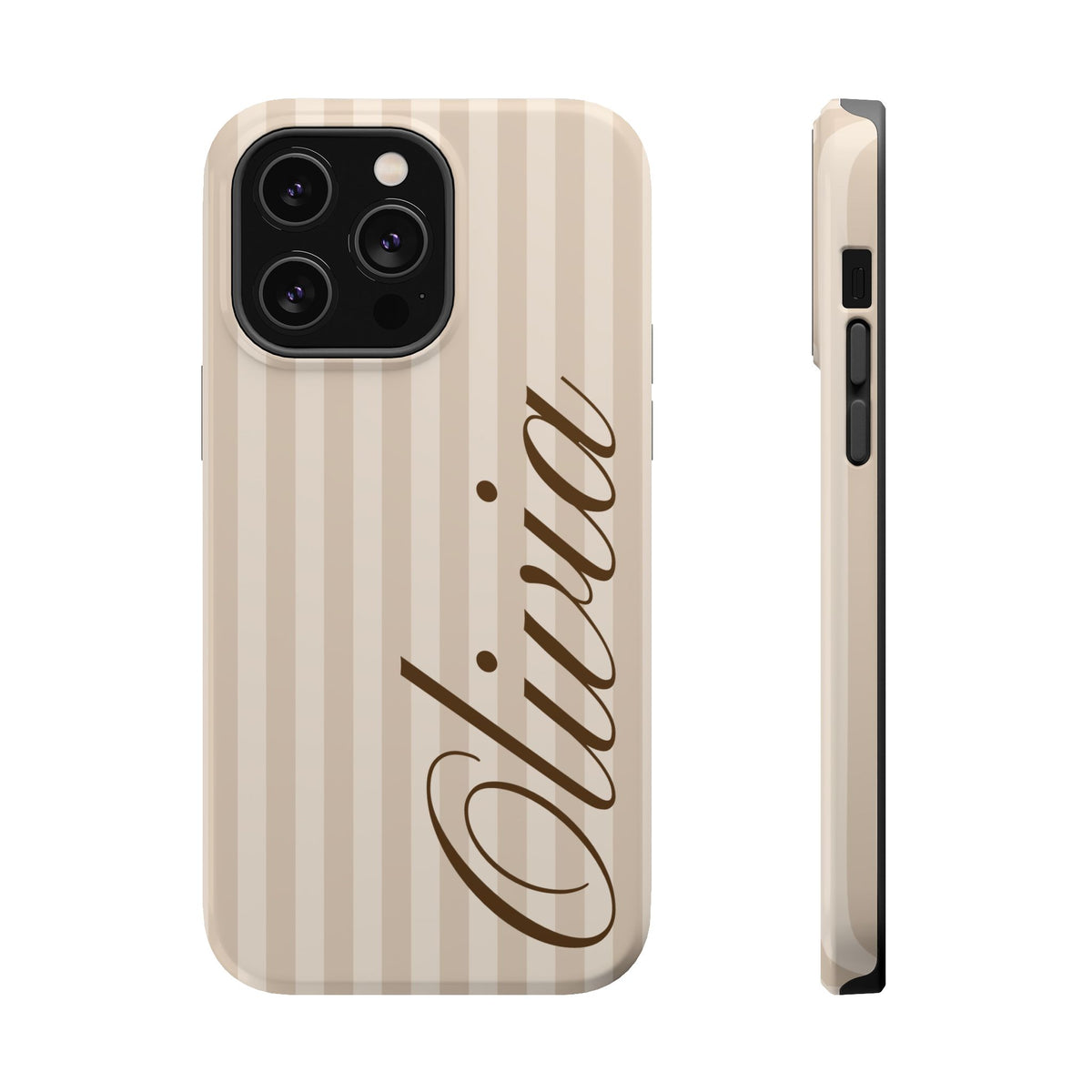 Custom Beige Stripes iPhone Case
