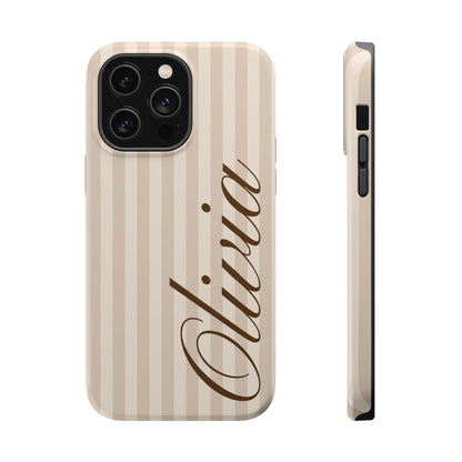 Custom Beige Stripes iPhone Case