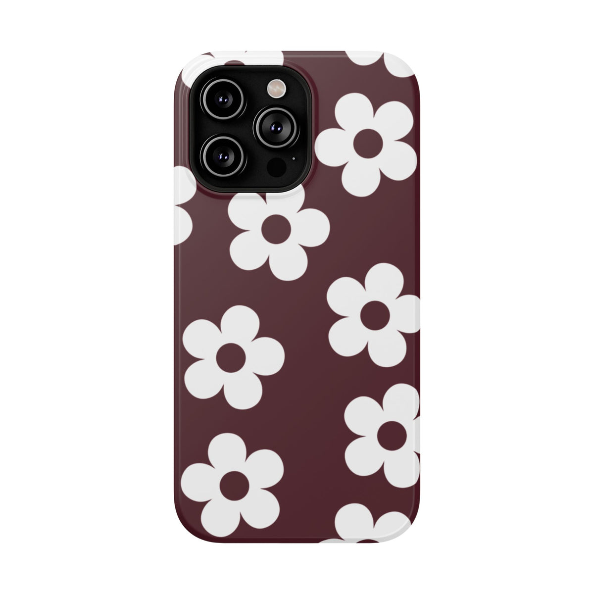 Burgundy Flowers iPhone Case