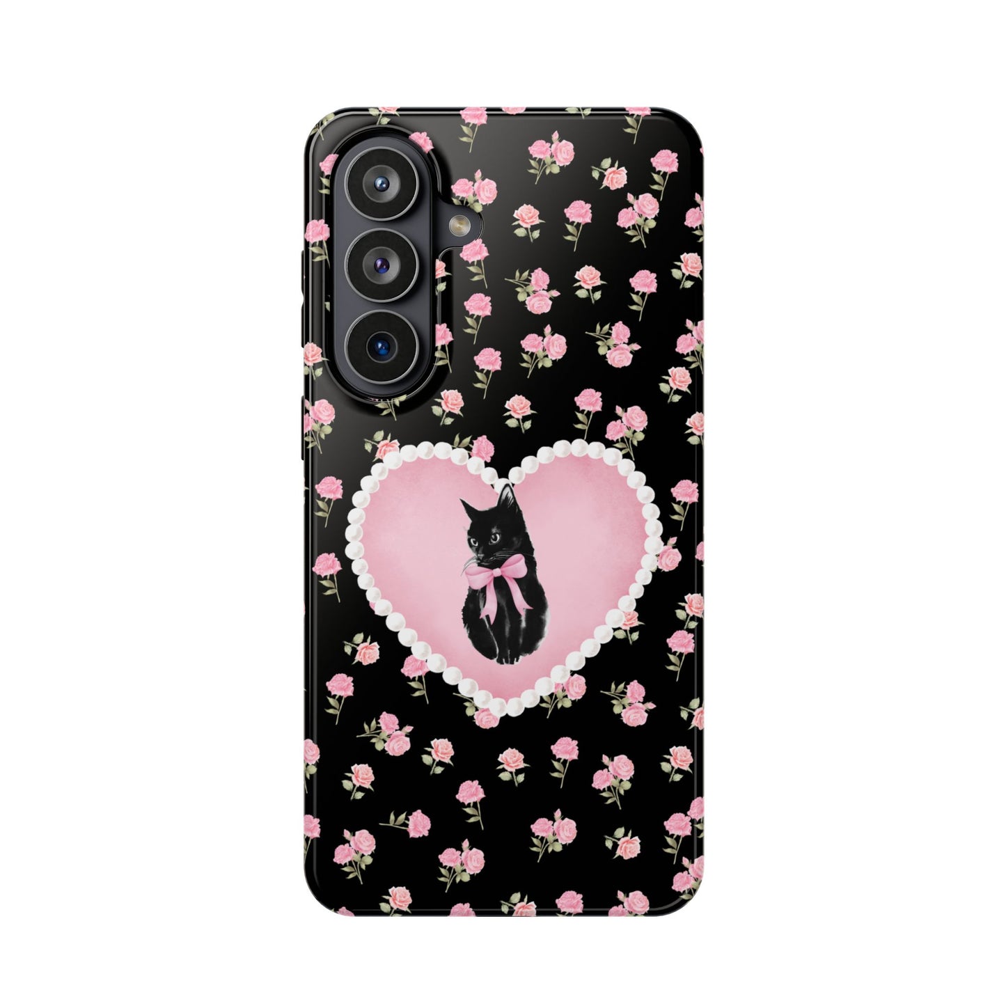 Black Féline Roses Samsung Case