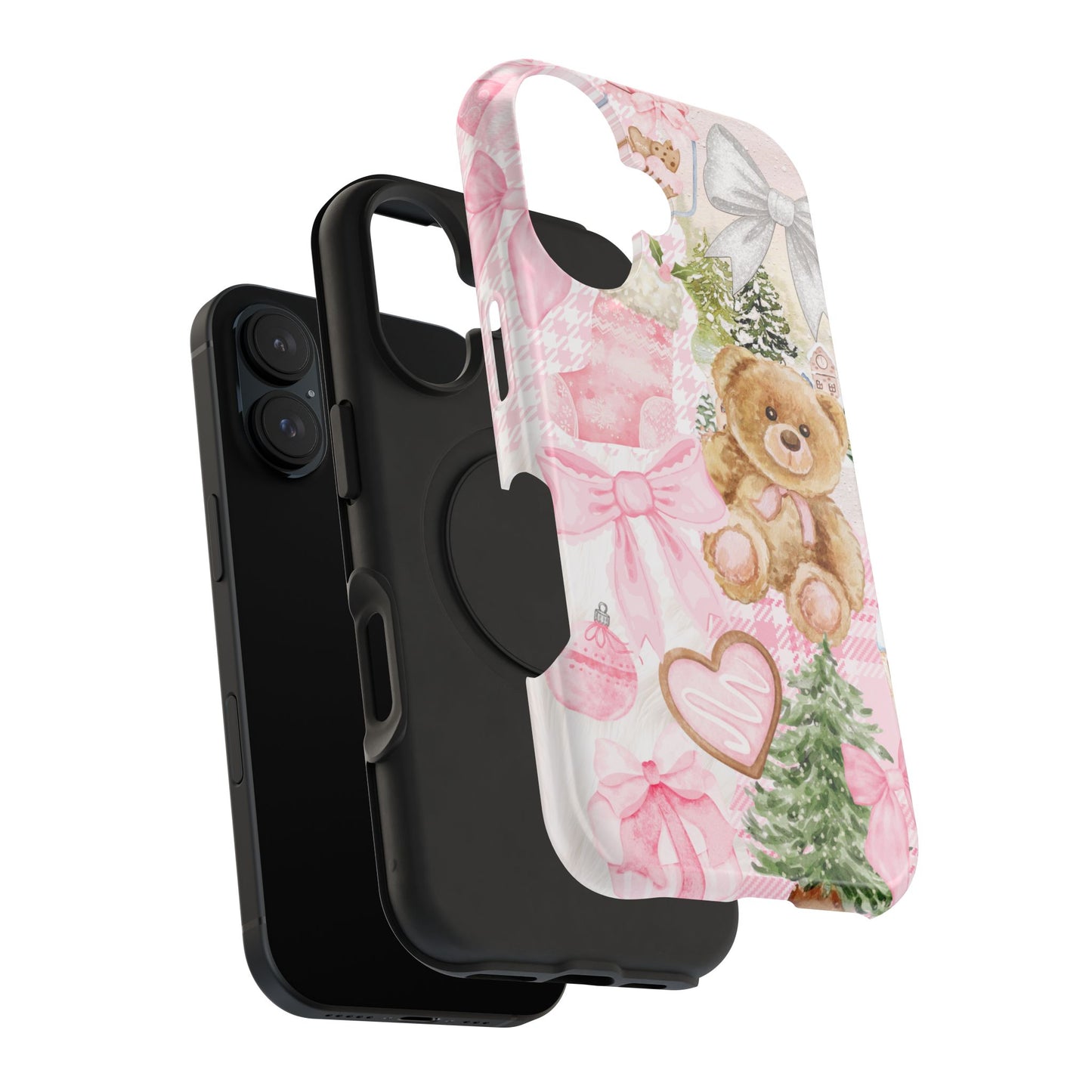 Pink Christmas Collage iPhone Case