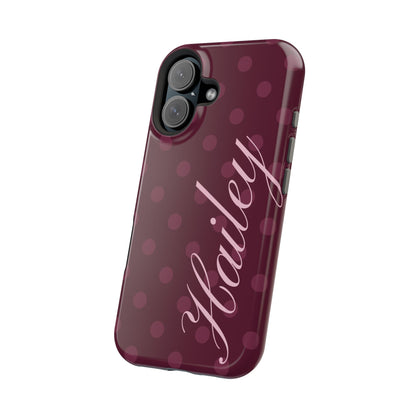 Custom Plum Polka Dots iPhone Case
