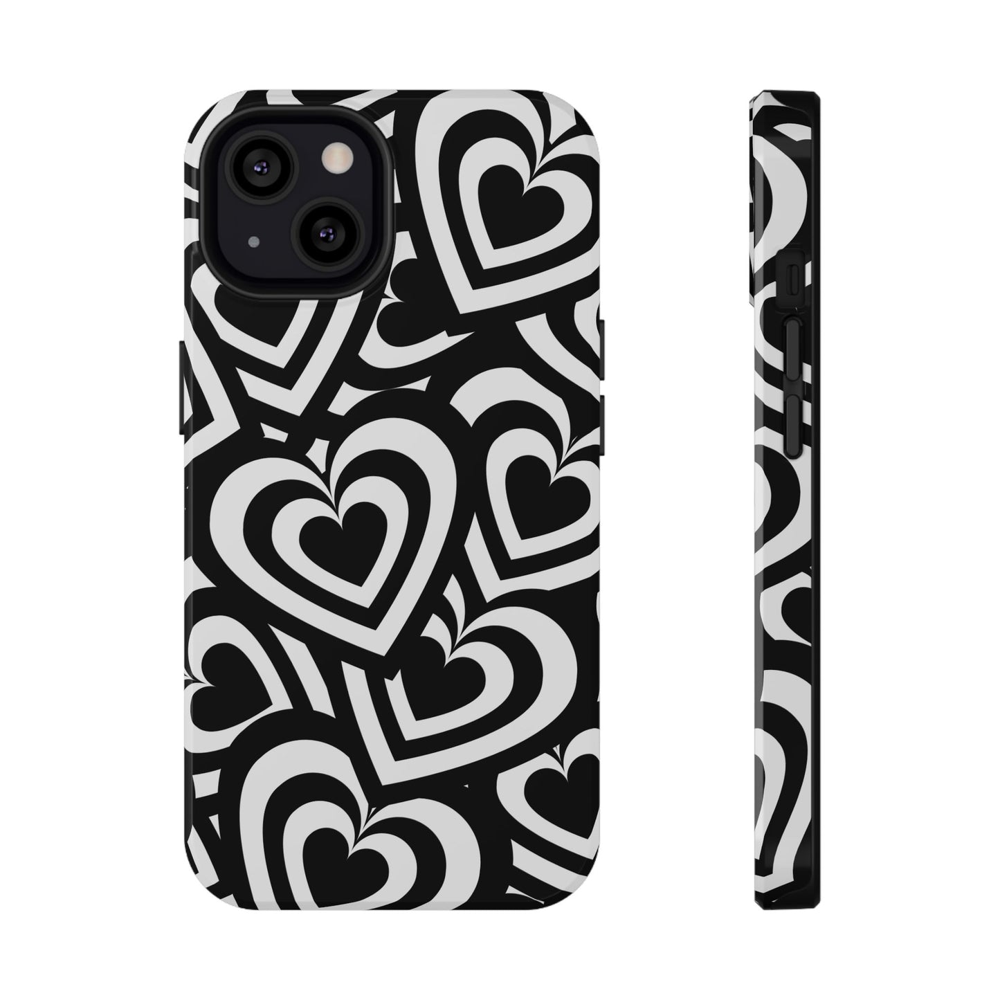 Black & White Hearts iPhone Case