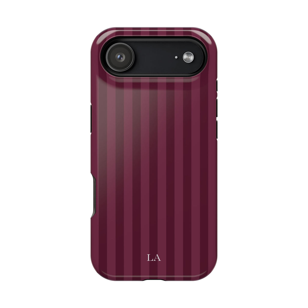 Custom Initials Plum Stripes iPhone Case