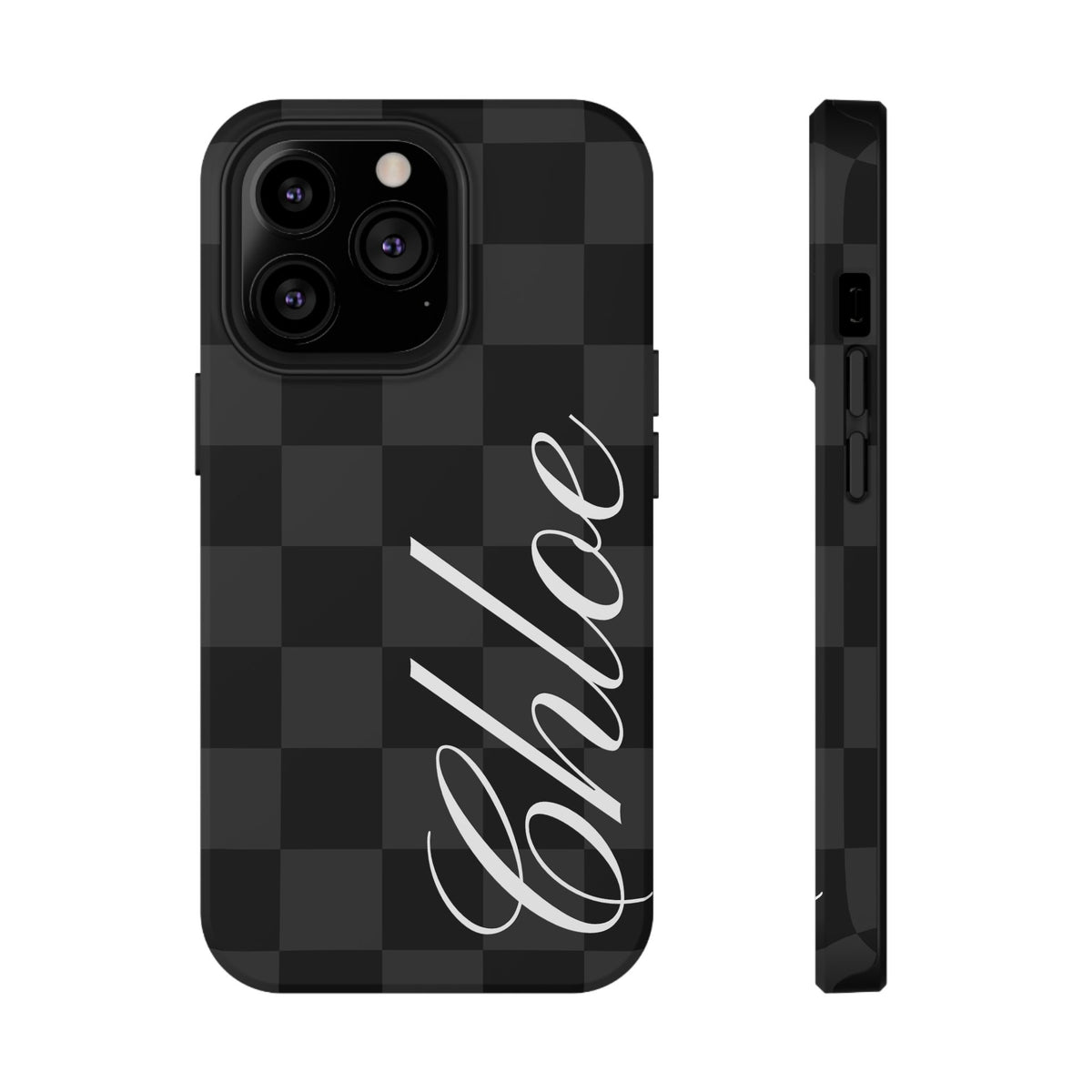 Custom Black Checkered iPhone Case