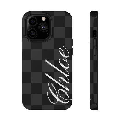 Custom Black Checkered iPhone Case