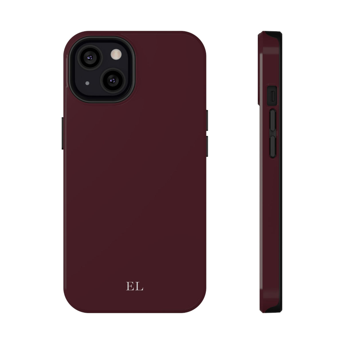 Custom Initials Burgundy iPhone Case