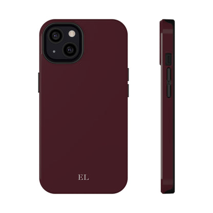 Custom Initials Burgundy iPhone Case